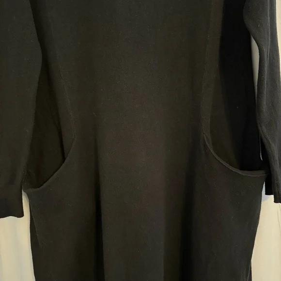 Sundance Black Knit Pocket Dress Cotton Silk Blend Medium - Picture 5 of 12